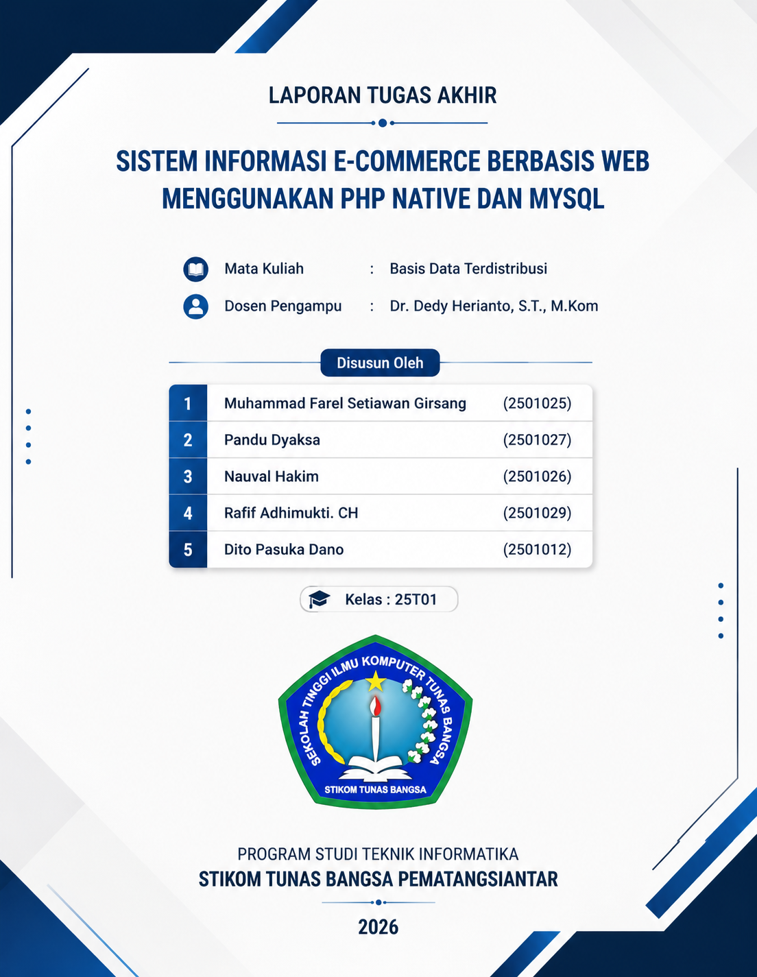 Sampul Laporan Sistem Informasi E-Commerce Berbasis Web